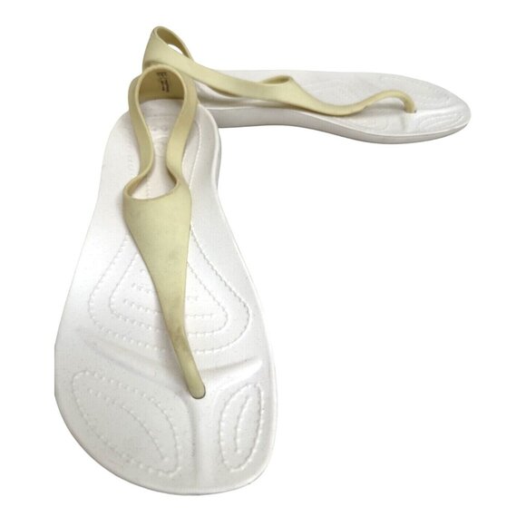 Crocs Womens Size 7 Beige & White Water Sandals - Picture 2 of 7